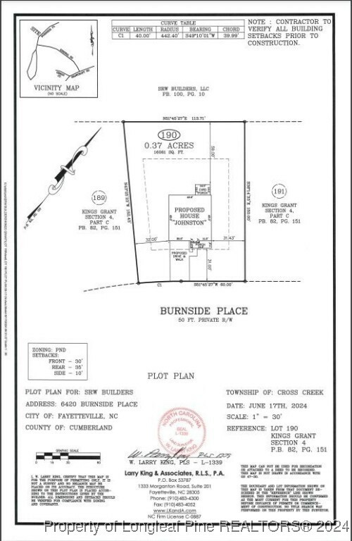 Property Photo:  6420 Burnside (Lot 190) Place  NC 28311 