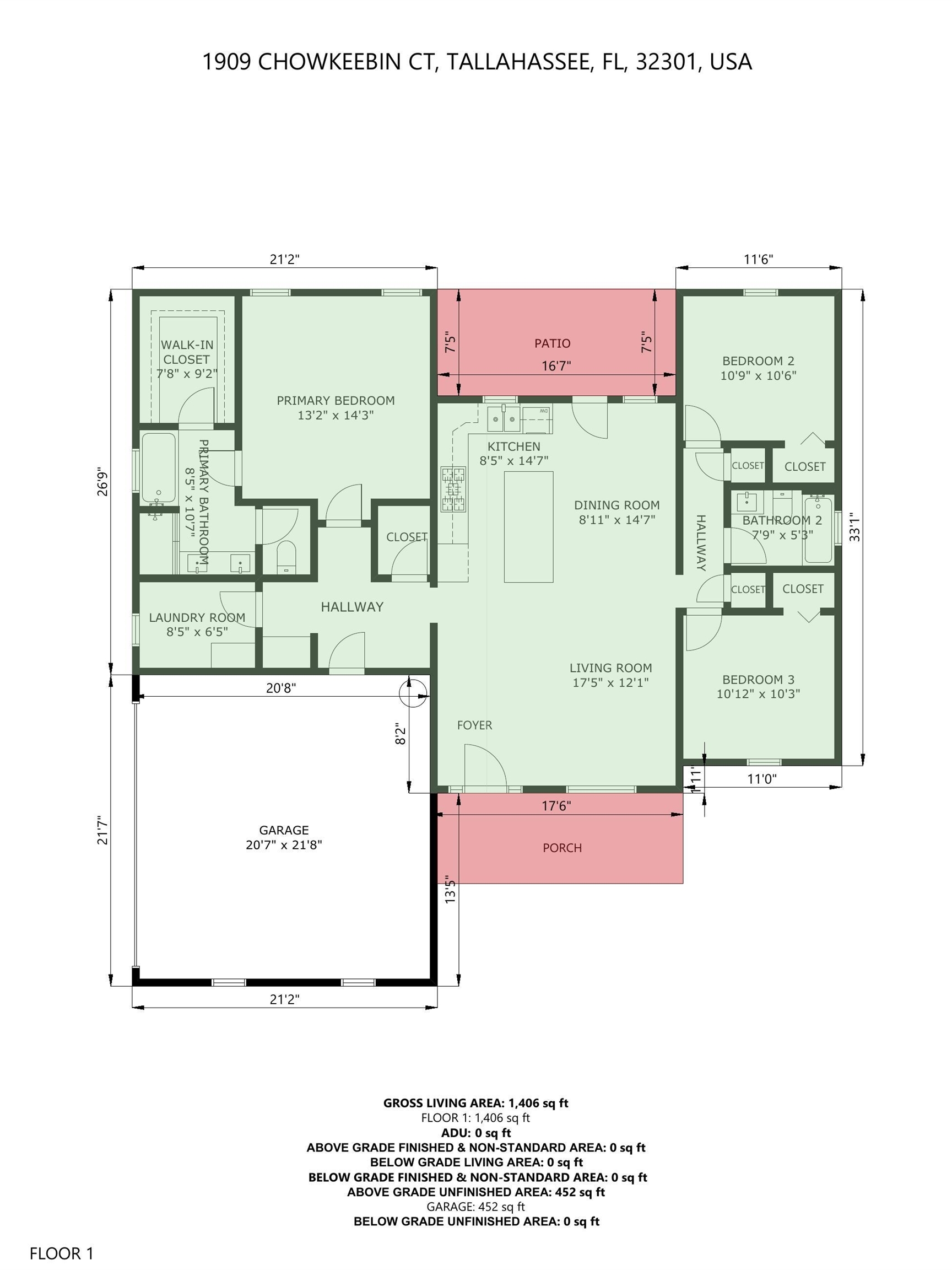Property Photo:  1909 Chowkeebin Court  FL 32301 