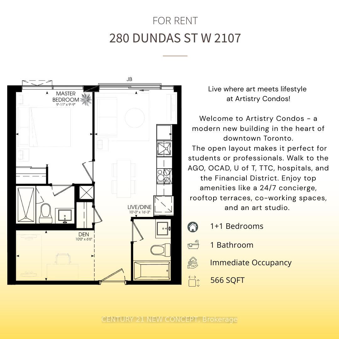 Photo de la propriété:  280 Dundas Street W 2107  ON M5T 0E3 