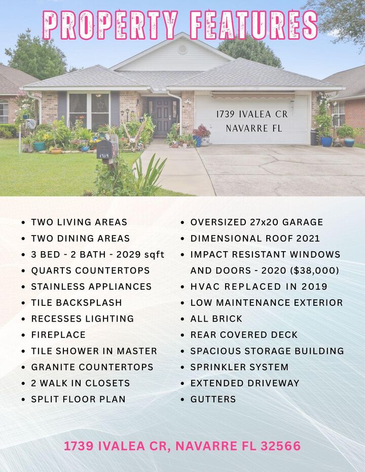 Property Photo:  1739 Ivalea Circle  FL 32566 