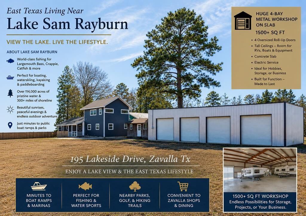 Property Photo: 195 Lakeside Drive TX 75980