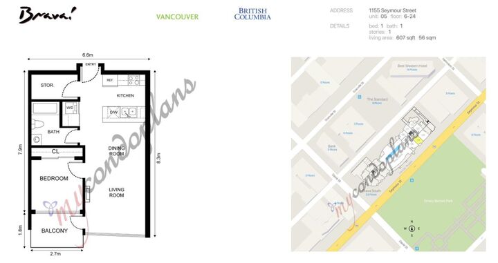 Property Photo: 1155 Seymour Street 1705 BC V6B 1K2