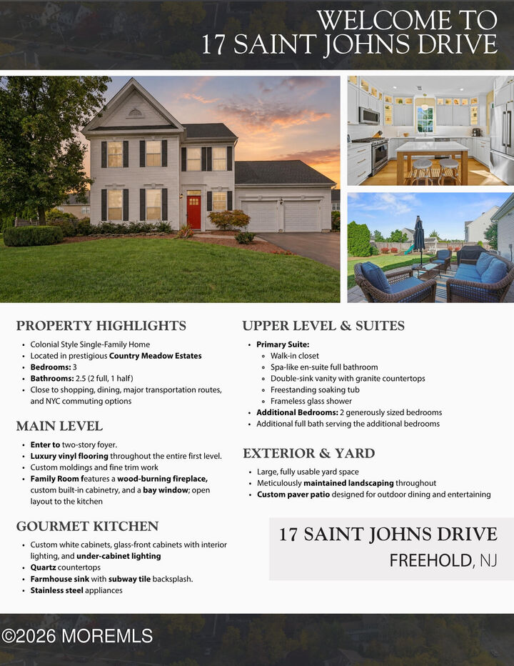Property Photo:  17 Saint Johns Drive  NJ 07728 